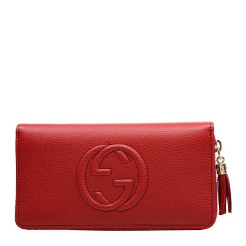 GUCCI/古驰 女士双G标识牛皮长款钱夹钱包