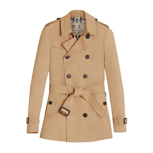 BURBERRY/博柏利  男装 服装 Heritage Trench男士卡其色纯棉时尚系带短款风衣 男士大衣
