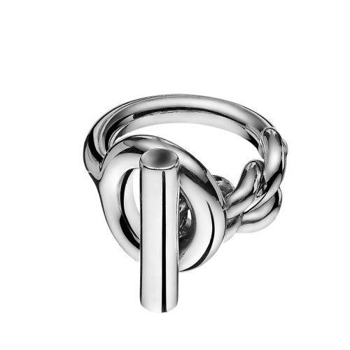 HERMES/爱马仕 经典Croisette系列 大号925银船锚型状戒指指环H104587B