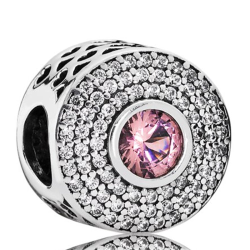 PANDORA/潘多拉 女士粉色925银混合宝石水晶闪耀辉煌DIY手链珠子串饰串珠 791763NBP