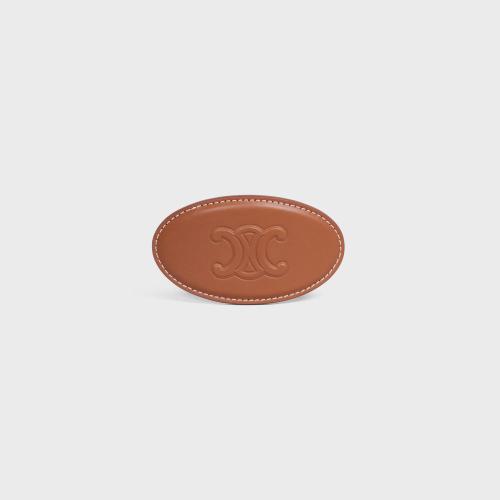  CELINE赛琳思琳 22年秋冬 女士 发夹 TRIOMPHE牛皮革和铁合金发夹 460CX3SCF.04GT