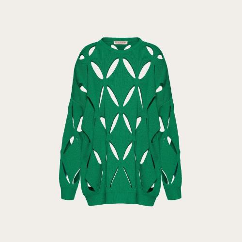  VALENTINO华伦天奴 22年秋冬 女士 针织衫 PULL BRODé EN LAINE XB0KC27X6R2PVF