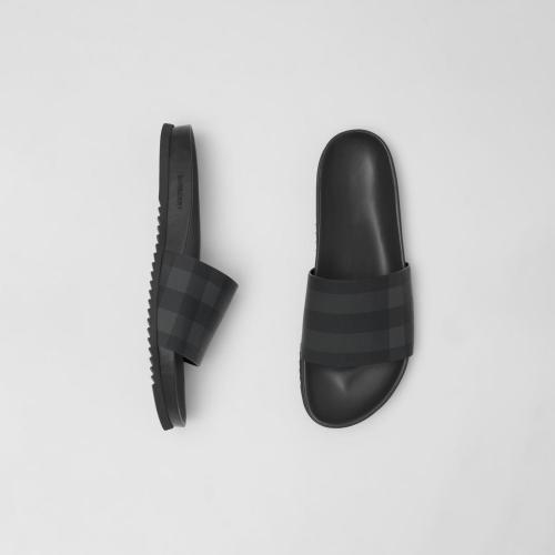  BURBERRY 22年秋冬 男士 格纹拖鞋 80553711