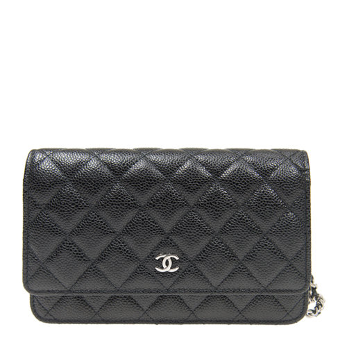 CHANEL/香奈儿 女士黑色牛皮银扣单肩包斜挎包链条包女包 AP0250C-BLKSS