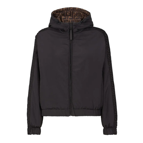 FENDI/芬迪      女士黑色尼龙双面风衣夹克FAN052AGMYF13IZ