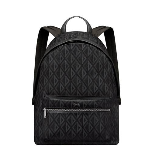 DIOR/迪奥 22新款RIDER系列 男士黑色CD Diamond图案帆布光滑牛皮革双肩背包1ESBA088CDP_H43E