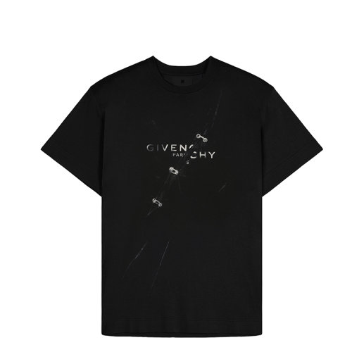 Givenchy/纪梵希男士黑色针织T恤BM71333Y6B-001