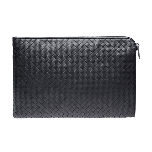 Bottega Veneta/葆蝶家  男包 男士 黑色羊皮经典编织拉链手拿包 224052-V4651-1000