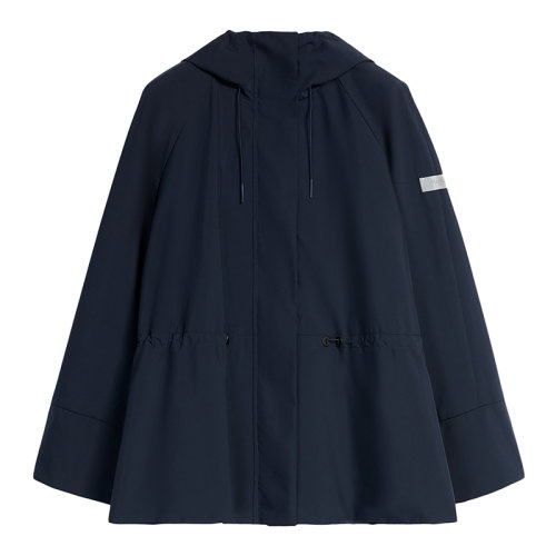 MaxMara/麦丝玛拉 22年早春新款 SAPORE系列 女士深蓝色涤纶多层技术面料短款防水风衣夹克3021012606001