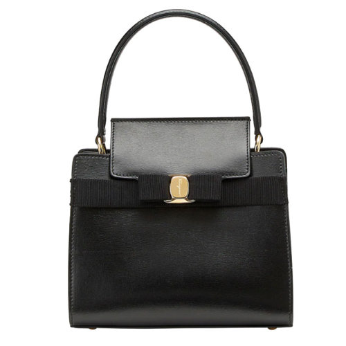 Salvatore Ferragamo/菲拉格慕 女士 女包 黑色皮革时尚手提包 21I282 733459