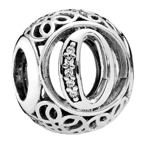 PANDORA/潘多拉 925银复古字母锆石串饰