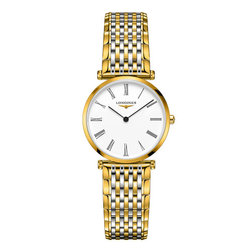 LONGINES/浪琴 嘉岚系列 石英表白盘黄色PVD表壳金链男女同款表29毫米L4.512.2.11.7