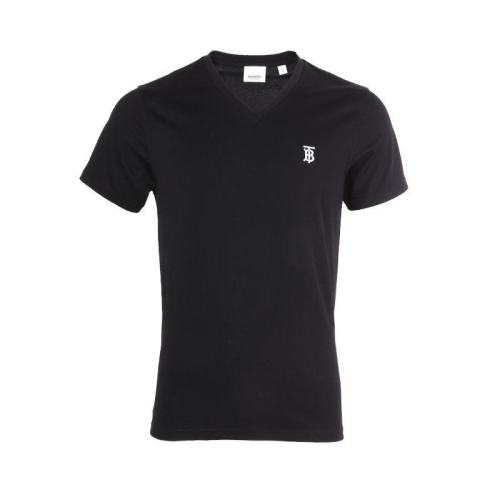  BURBERRY/博柏利 男士黑色V领徽标T恤 80172551
