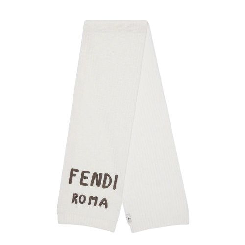 FENDI/芬迪新款 女士白色羊毛纱线围巾FXT352AIX0F0QG1