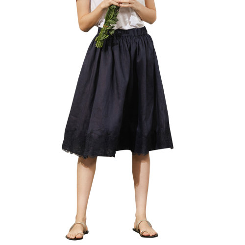 GeleiStory/GeleiStory  夏季清新文艺气质简约蕾丝绣花拼接半身裙  女装＞女士裙装＞女士半身裙