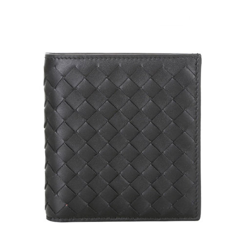 Bottega Veneta/葆蝶家 男士黑色小牛皮短款钱包 222338V4651
