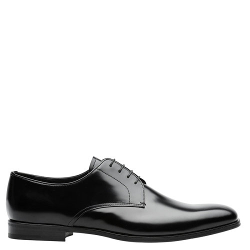 PRADA/普拉达  男士黑色亮面皮革德比鞋2EB174_P39_F0002