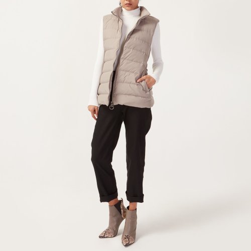 St.John/盛蔷半高领鹅绒女士羽绒服背心马甲H611A01