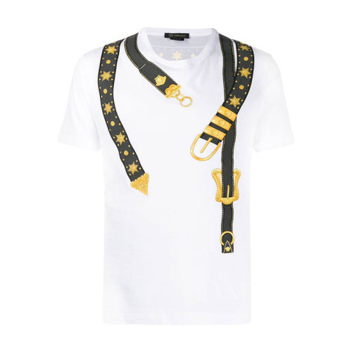 VERSACE/范思哲  男装 时尚简约 男士白色棉质短袖T恤 A85176A-6A2-8806