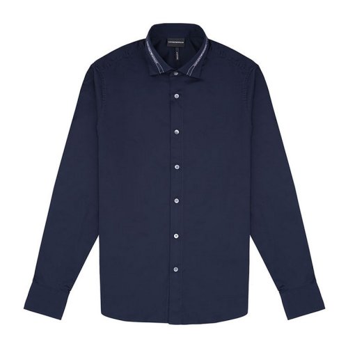 Emporio Armani/安普里奥阿玛尼 男士蓝色棉质长袖衬衫 6H1CA6 1NXYZ 0920