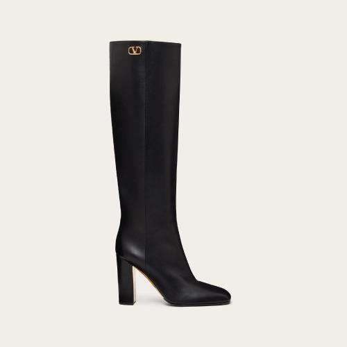 VALENTINO华伦天奴 22年秋冬 女士 高筒靴 BOTTES VALENTINO GARA_VANI GOLDEN WALK EN CUIR D