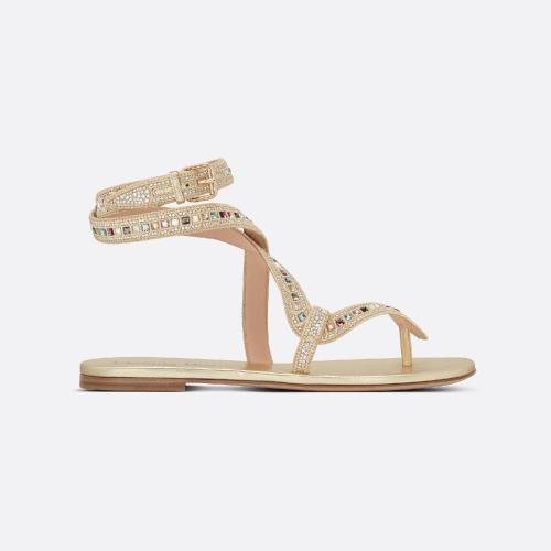  DIOR迪奥 22年秋冬 女士 平底凉鞋 Sandale entre-doigts Poison-D KCQ741SQL_S49K