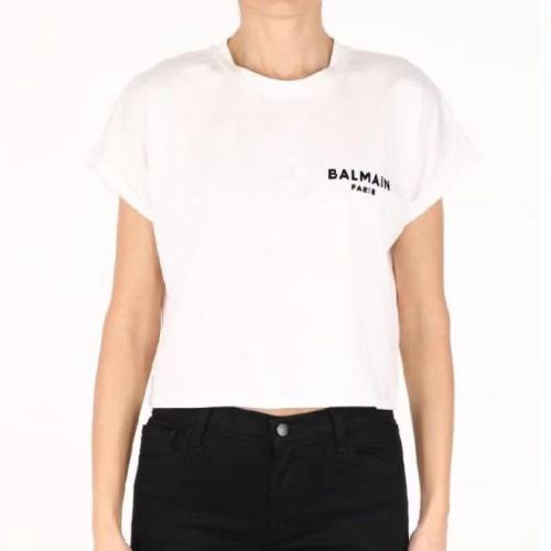 BALMAIN/巴尔曼  新款简约百搭女士短袖T恤VF11370B013 GAB