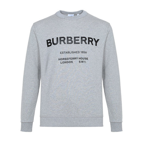 BURBERRY/博柏利   男款棉质长袖男卫衣运动衫浅麻灰Horseferry印花 8017229