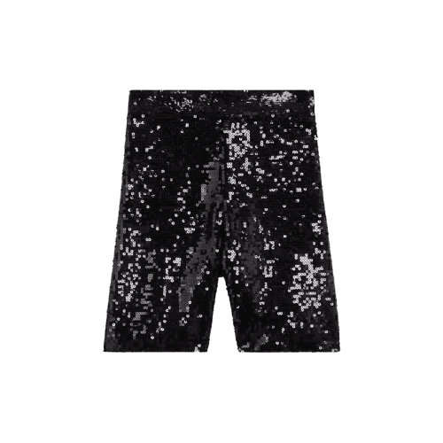 CELINE/赛琳 22年春夏新款 女士黑色棉质混纺亮片刺绣钢圈骑行短裤2A33Y271R.38NO