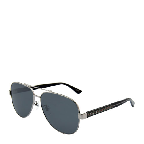 GUCCI/古驰 休闲 绅士 飞行员 蛤蟆镜 4色可选 合金 全框 男女款 太阳镜 标志性 织带 镜腿 墨镜 眼镜 GG0528S 63mm GUCCI 古驰