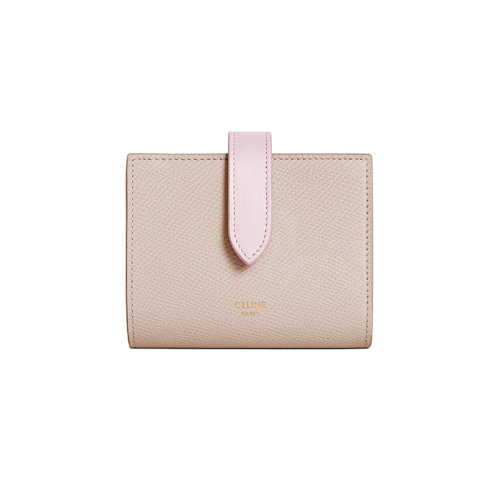 CELINE/赛琳 23春夏新款 女士粉红色粒面小牛皮翻盖开合钱包10H263BRU.24OT