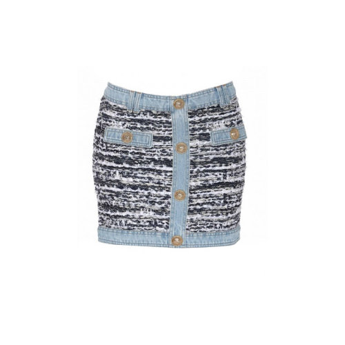 BALMAIN/巴尔曼 女裙 时尚百搭 女士拼色半身裙 TF14025K045 GAE HKY012467