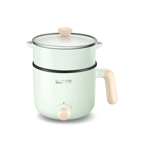 supor/苏泊尔H12YK29电煮锅上蒸下煮不沾内锅/蒸炖煮涮/极简旋钮/2档火力1.2升小煮锅