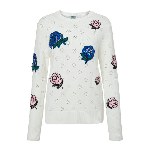 KENZO 纯色 花卉图案 时尚 女士针织衫 F952TO577 854