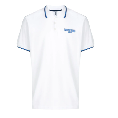 MOSCHINO/莫斯奇诺  男士短POLO衫 白色色织领 3V130123220001