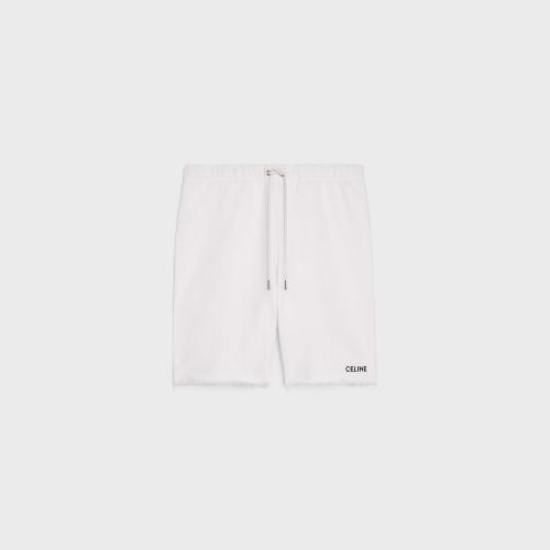  CELINE赛琳思琳 22年秋冬 男士 短裤 CELINE刺绣棉质抓绒短裤 2Z063670Q.01OB