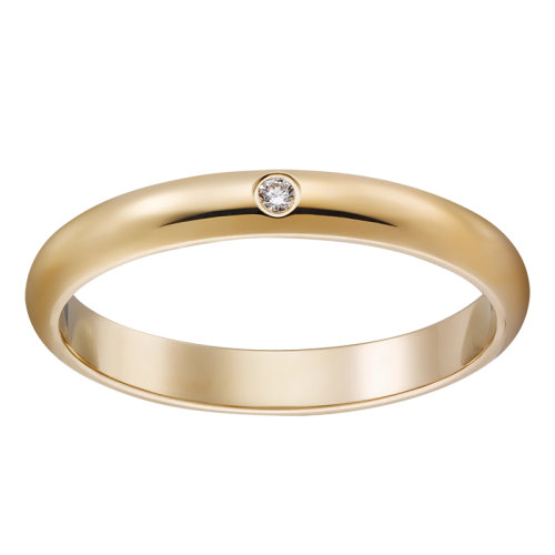 CARTIER/卡地亚 18K黄金单钻简约大气1895结婚求婚订婚对戒戒指  B4057600