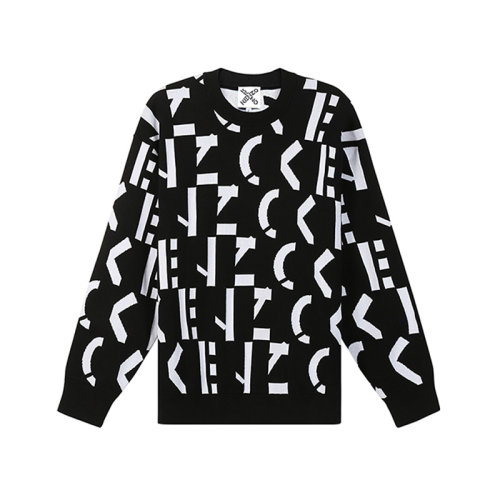 KENZO/高田贤三【22春夏新款】男士KENZO SPORT系列棉/混纺超大剪裁圆领长袖针织衫毛衣大号字母组合图案 5PU688 3SD