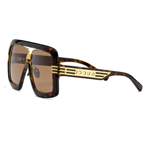 GUCCI/古驰 男士浅棕色方形太阳镜 648623J16912323