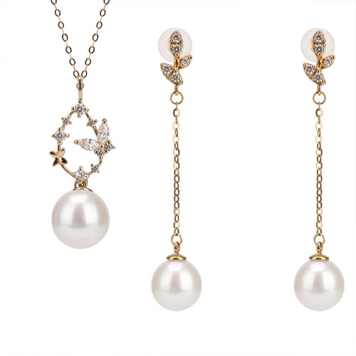 GeleiStory/GeleiStory2021真我系列14k金淡水珍珠耳钉项链套装