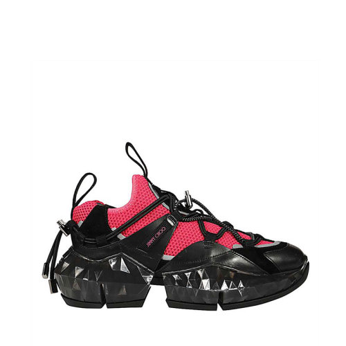 Jimmy Choo/周仰杰 女士黑色织物配皮休闲运动鞋 DIAM0ND TRAIL/FBUBBLE