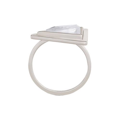 CELINE/赛琳 22新款 男士银色水钻三角形戒指460EW6BSG.01XS