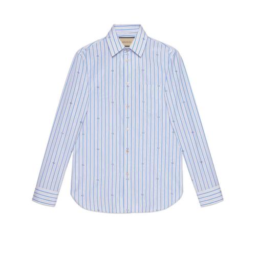  GUCCI古驰 22年秋冬 男士 GG条纹切丝正装衬衫 659875 ZAGV5 9018