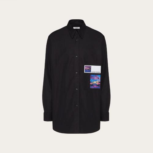  VALENTINO华伦天奴 22年秋冬 男士 长袖衬衫 CHEMISE EN COTON A_VEC éCUSSONS EN BROCART XV