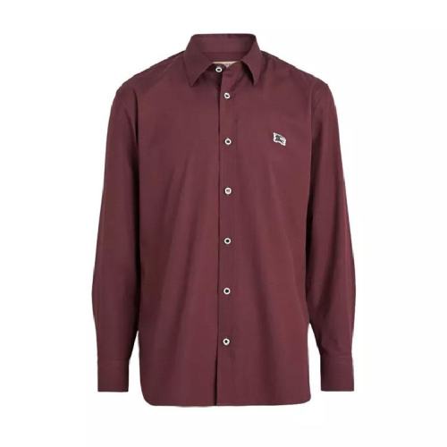  BURBERRY/博柏利 男士酒红色棉质长袖衬衫 80049611 PLFSX