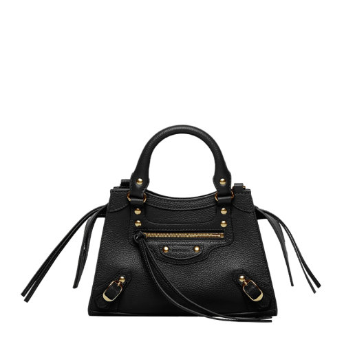 Balenciaga/巴黎世家 Neo Classic系列女士纯色小牛皮铆钉元素拉链开合单肩包斜挎包手提包梯形包女包 638524-15Y41 多色可选