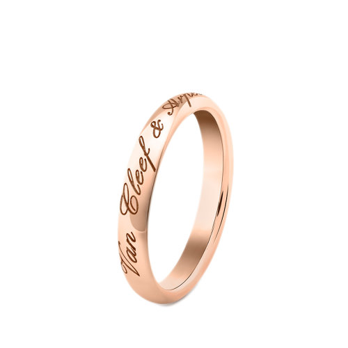 Van Cleef & Arpels/梵克雅宝 经典Alliance Tendrement 系列 18K金玫瑰金刻字Signature戒指婚戒指环VCARP5MT00