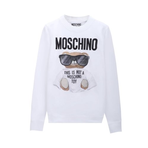 MOSCHINO/莫斯奇诺 女装 字母LOGO 小熊图案  女士棉质白色圆领秋冬长袖女卫衣 EV170855271001