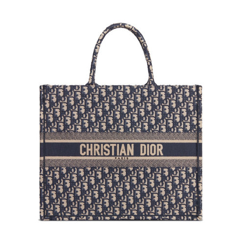 DIOR/迪奥 BOOK TOTE DIOR OBLIQUE女士刺绣帆布单肩手提包