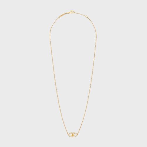  CELINE赛琳思琳 22年秋冬 女士 项链 MAILLON TRIOMPHE 18K金钻石项链 46X766GYD.37YW